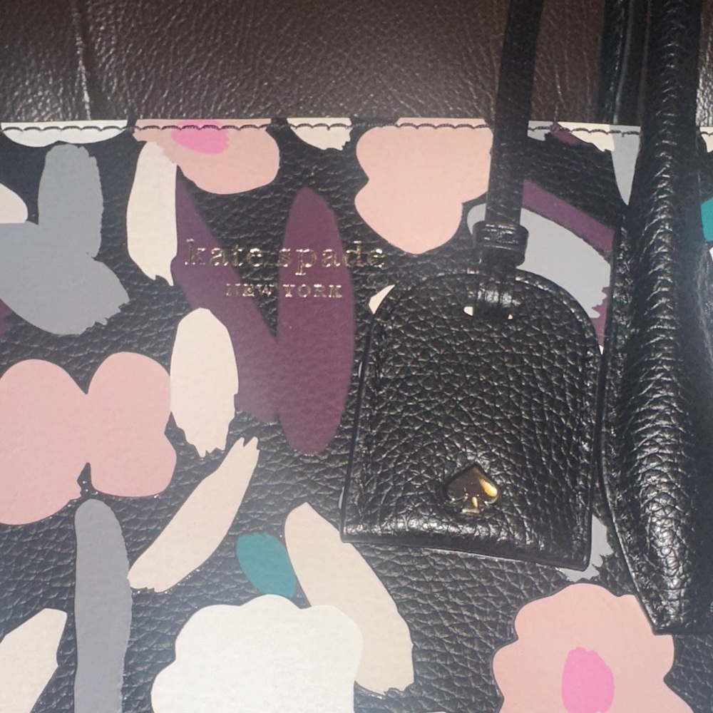 Kate Spade Black and Pink Floral Satchel - Picture 2 of 5